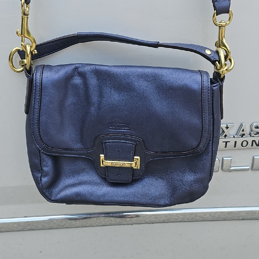 Coach Dark Blue/ Purple Leather Crossbody Bag